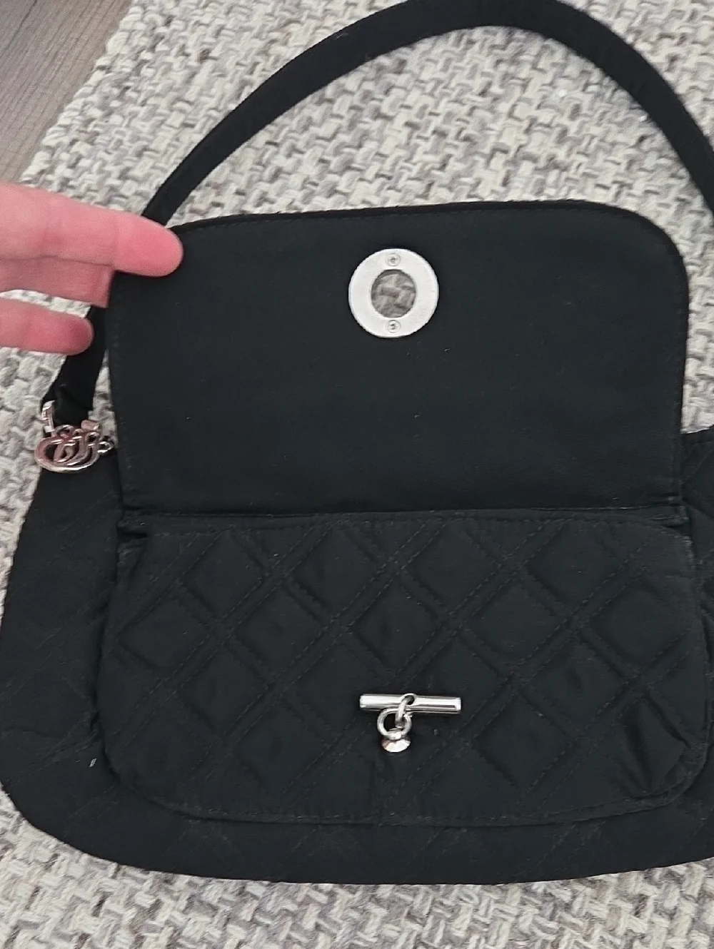 Vera Bradley Black Quilted Mini Shoulder Bag
